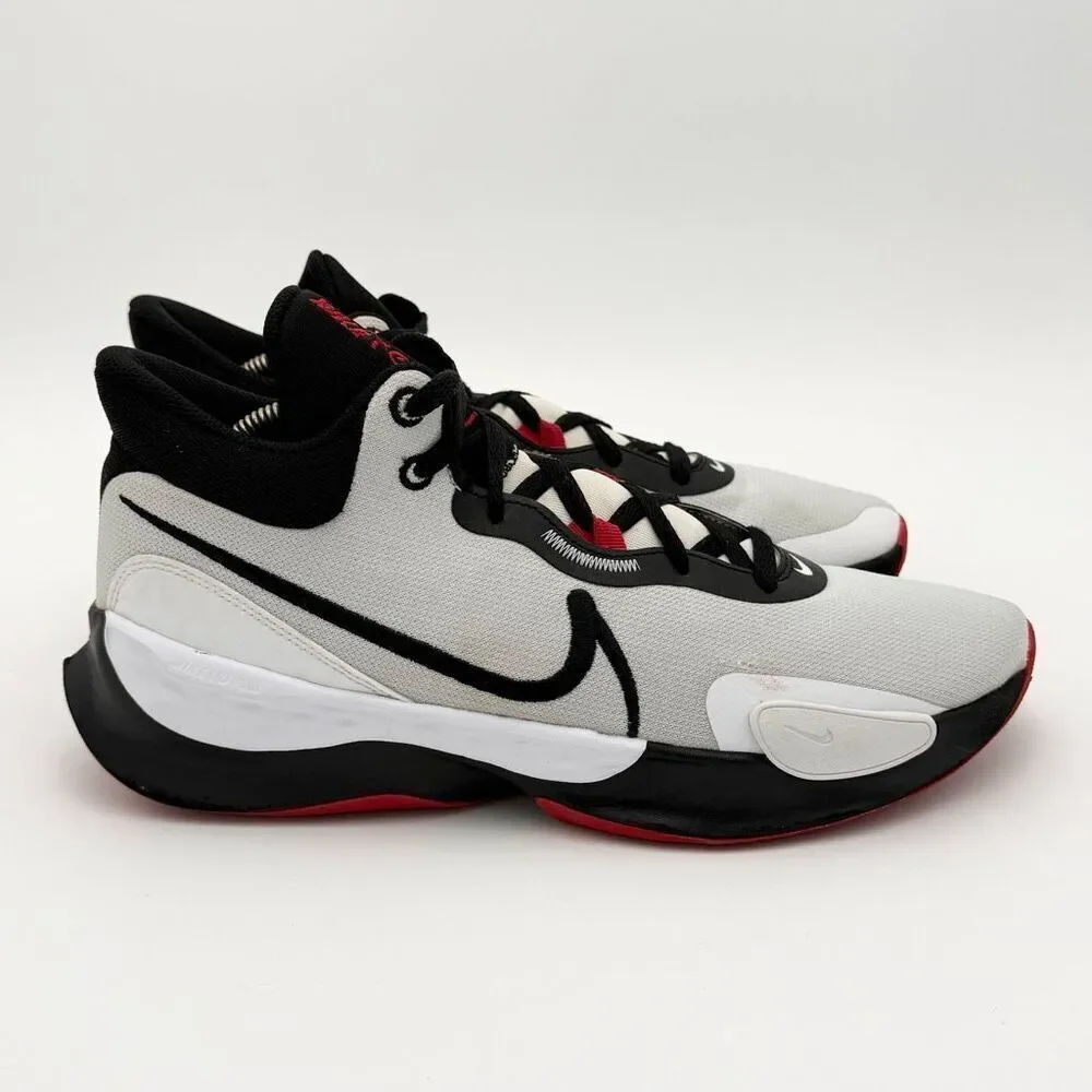 Nike Men’s Renew Elevate 3 Basketball Sneakers in Black White Red Colorway - US